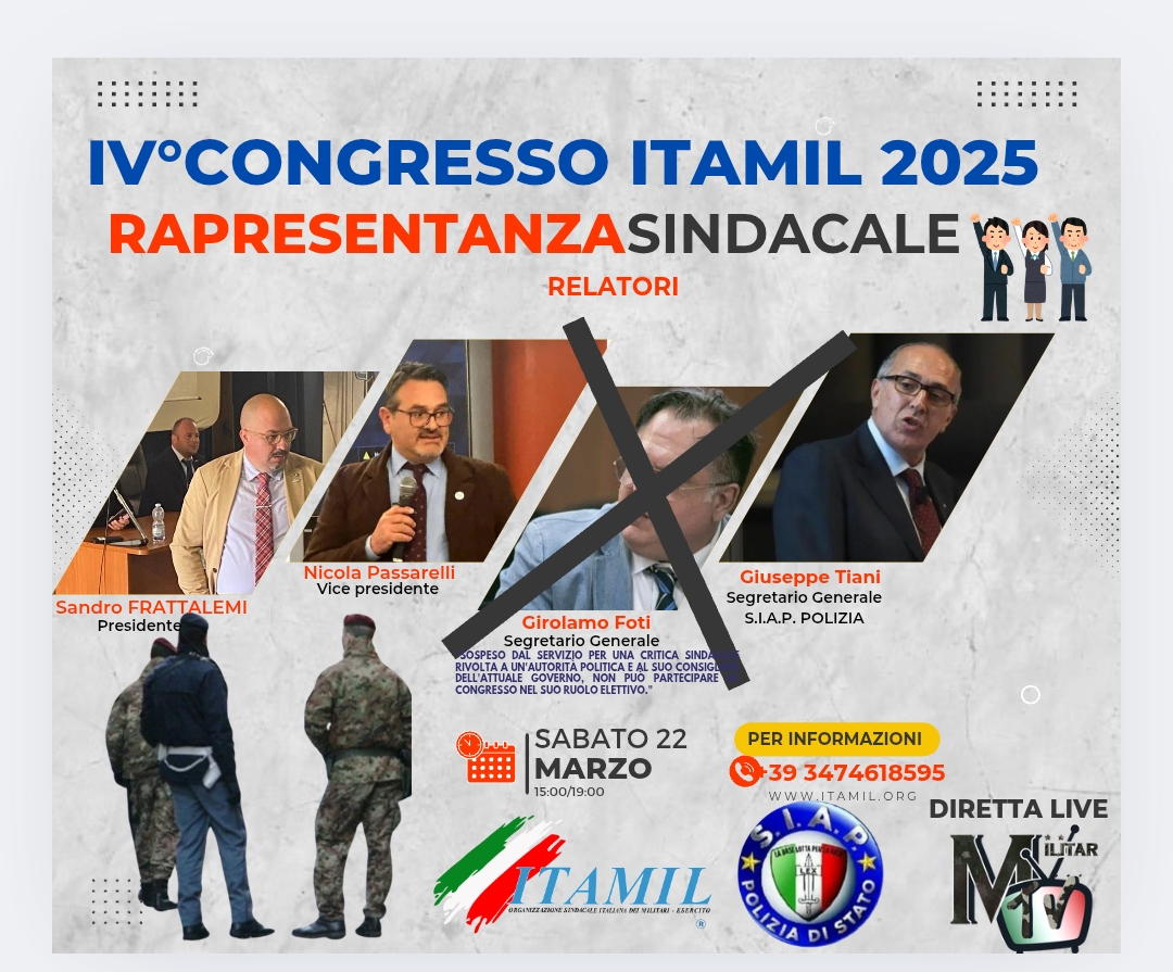 Itamil verso il congresso nazionale, attesi 500 partecipanti 1 itamil verso il congresso nazionale attesi 500 partecipanti Difesa Magazine