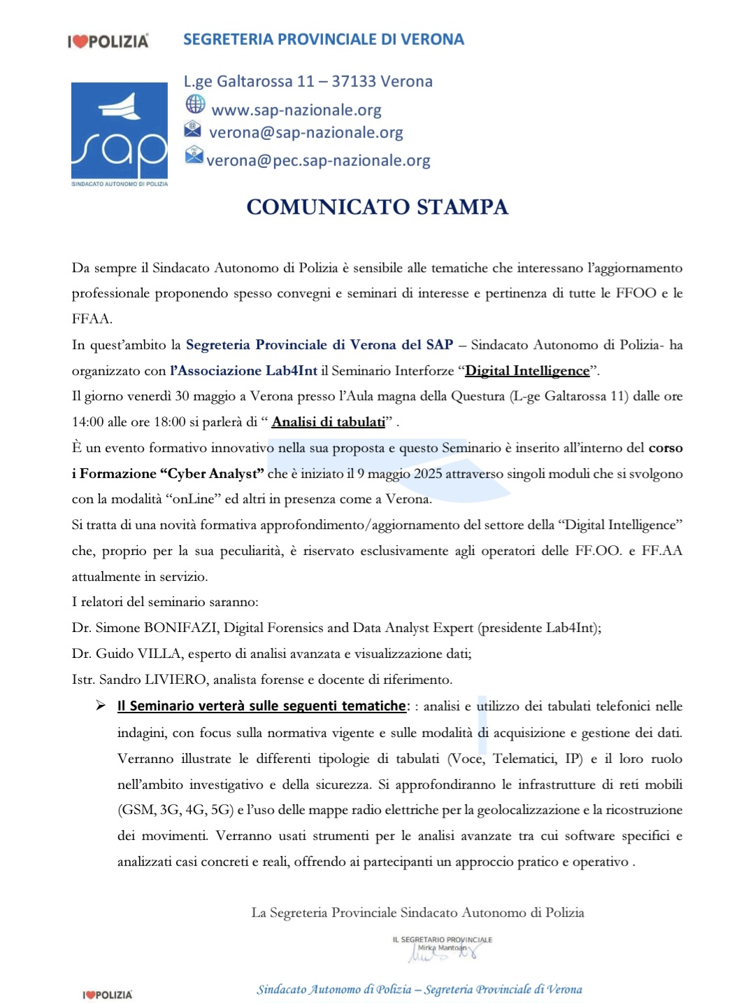 Cyber Analyst, il corso di Lab4int continua... 2 Corso cyber sap