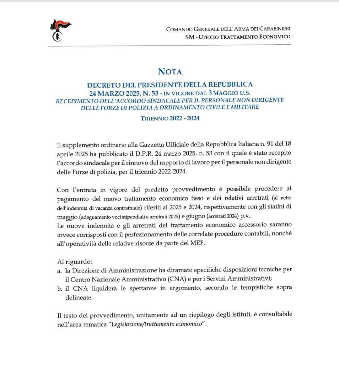 Habemus arretrati 1 Arretrati nota cga cc