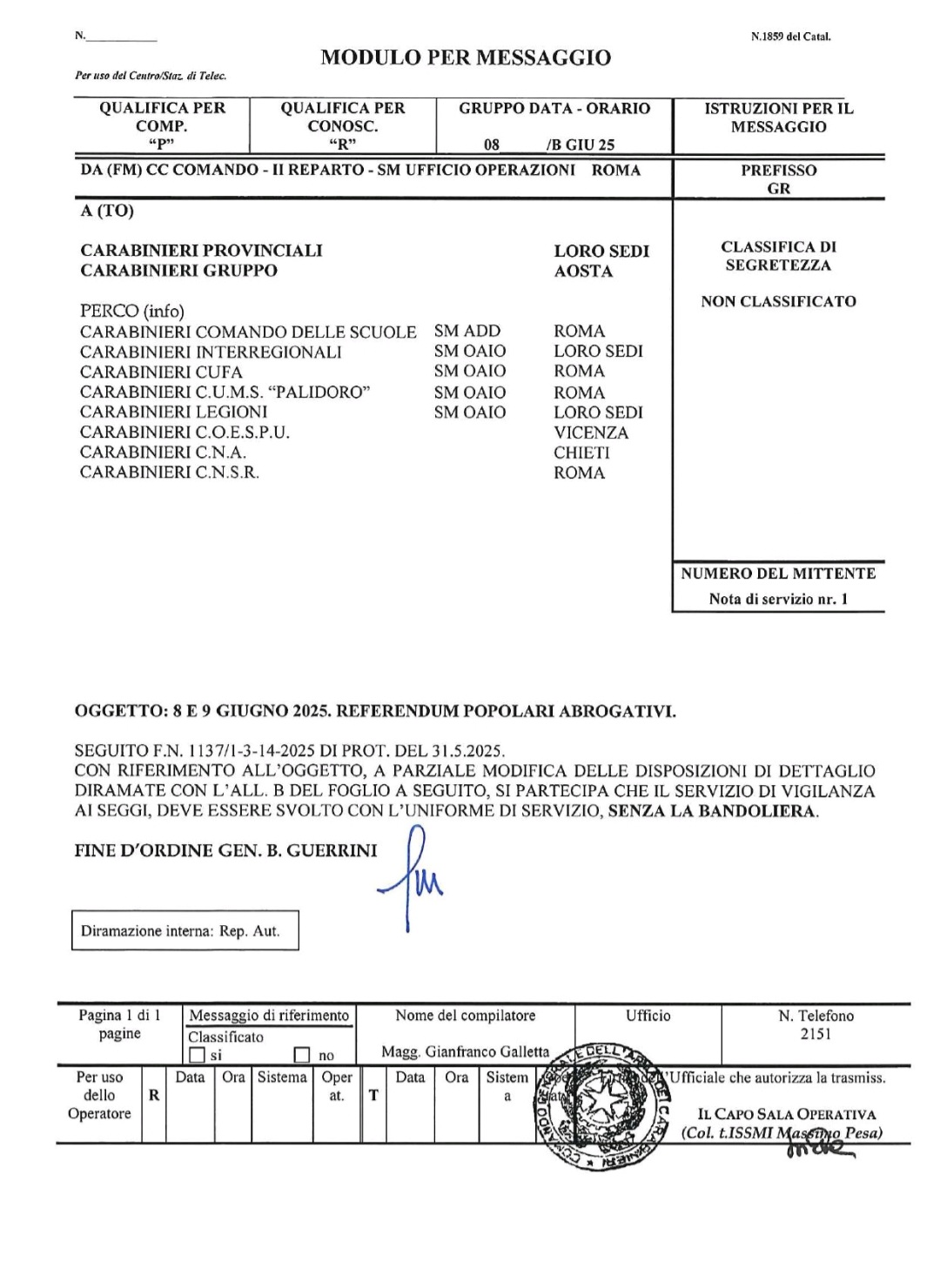 Ancora sulla bandoliera, ma in un contesto operativo: i seggi 1 Bandoliera seggi