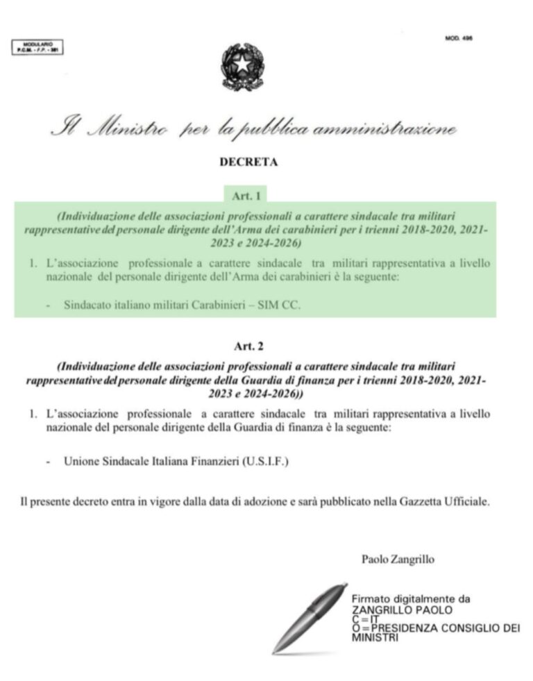carabinieri e finanza sim e usif riferimenti per la dirigenza Difesa Magazine