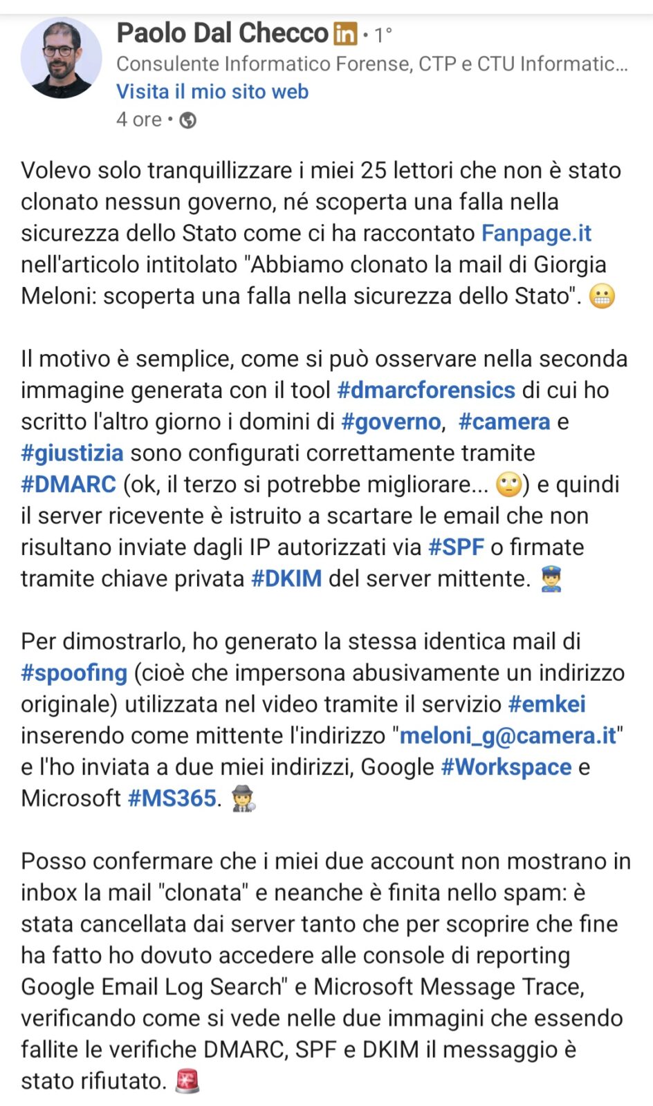 Mail spoofing