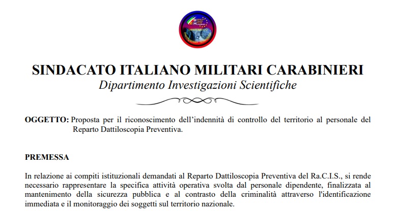 RDP, indennità controllo del territorio, il SIM lo chiede 1 controllo del territorio