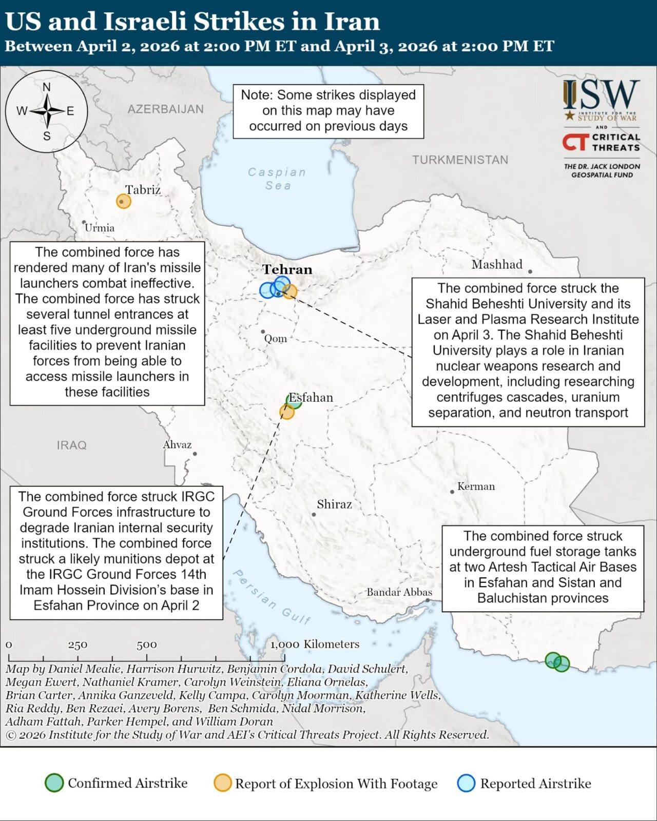 Guerra nel Golfo: tra dati OSINT e dichiarazioni 1 Dati ISW